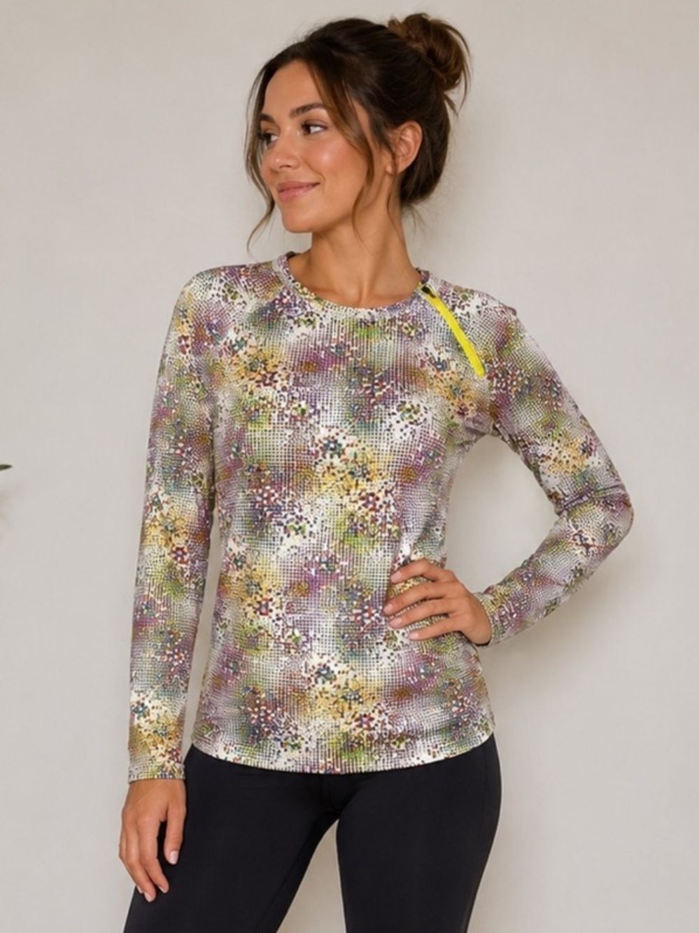 Reel Legends KEEP IT COOL Multi Color Zip Neck Long Sleeve